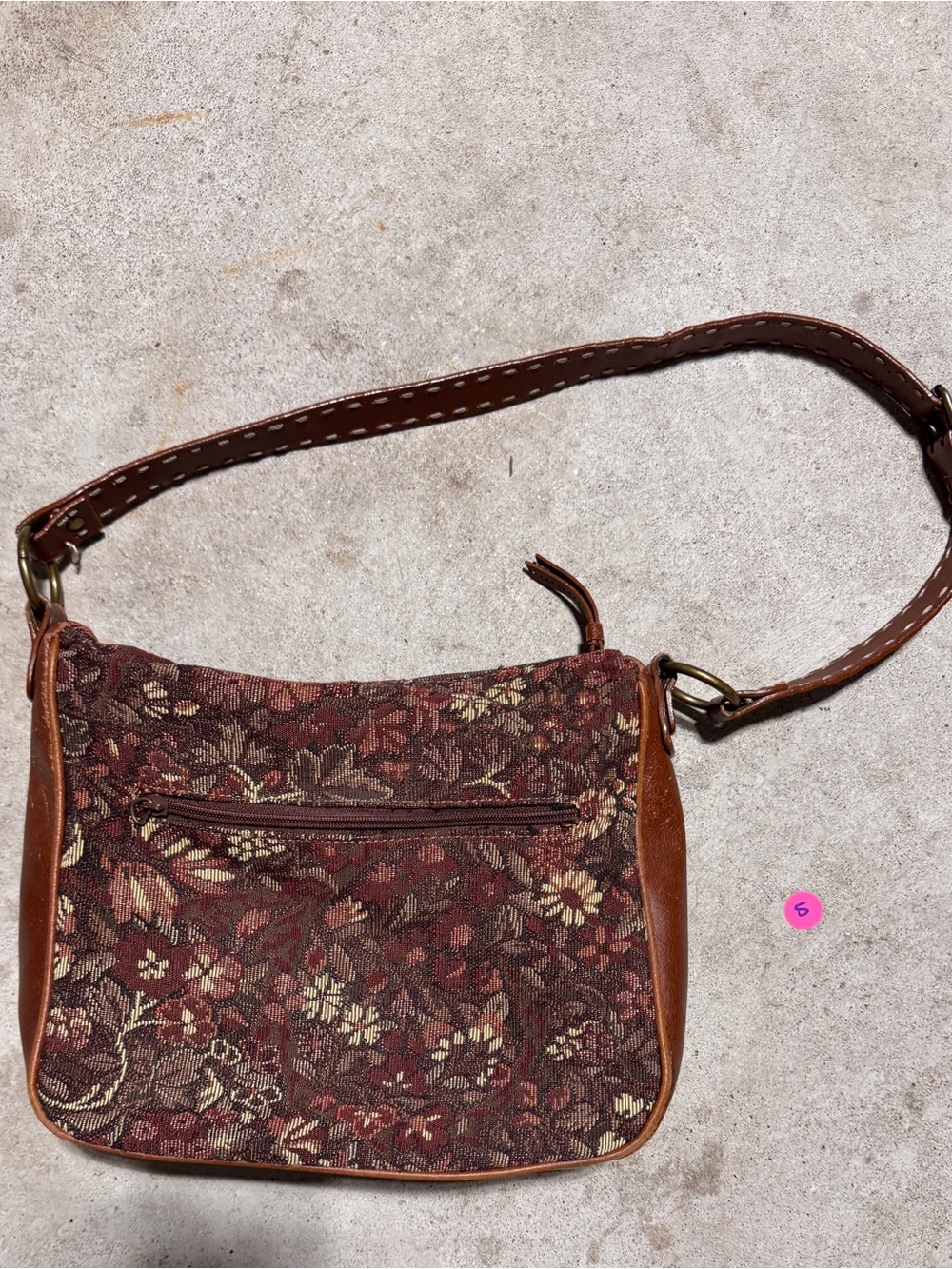 Dockers Floral Tapestry Shoulder Bag Brown Cottagecore Boho Dark Academia - Picture 8 of 9